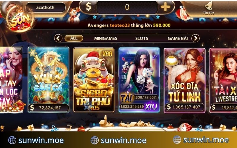 Đa dạng, hiện đại về các trò chơi tại SUNWIN